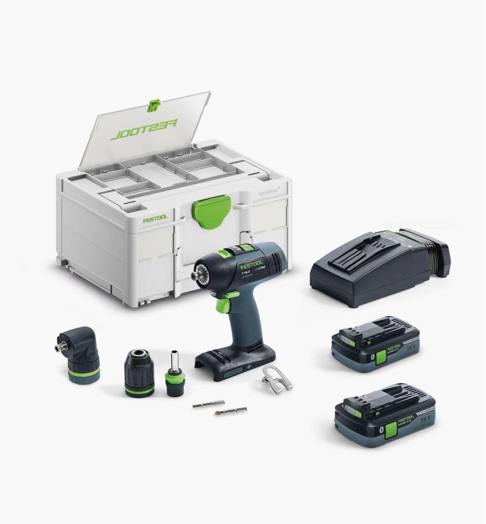 Festool Cordless Drill T18+3 HPC 4,0 Set Power Tools