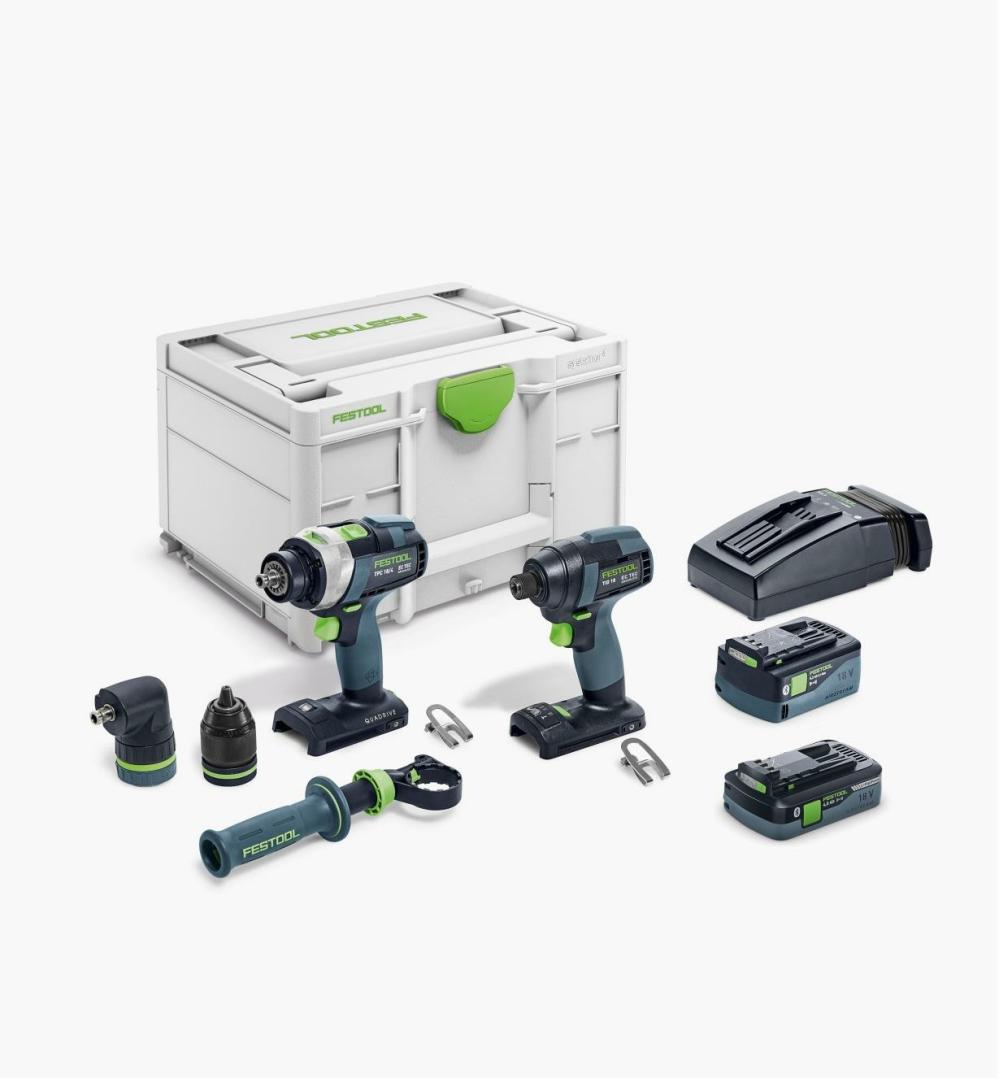 Festool TID 18 Impact Screwdriver + TPC 18/4 QUADRIVE Hammer Drill Power Tools