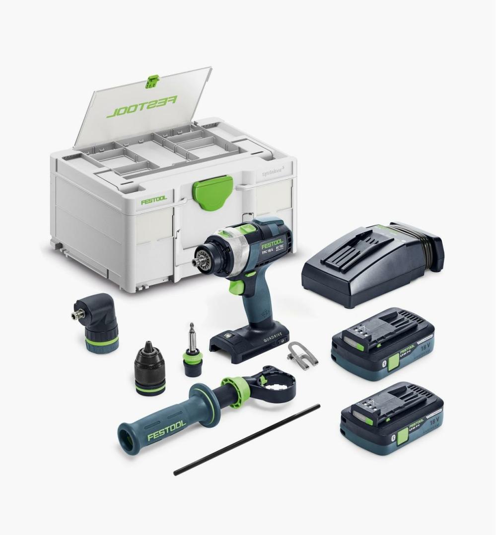 Festool TPC 18/4 I Quadrive Cordless Drill Set Power Tools