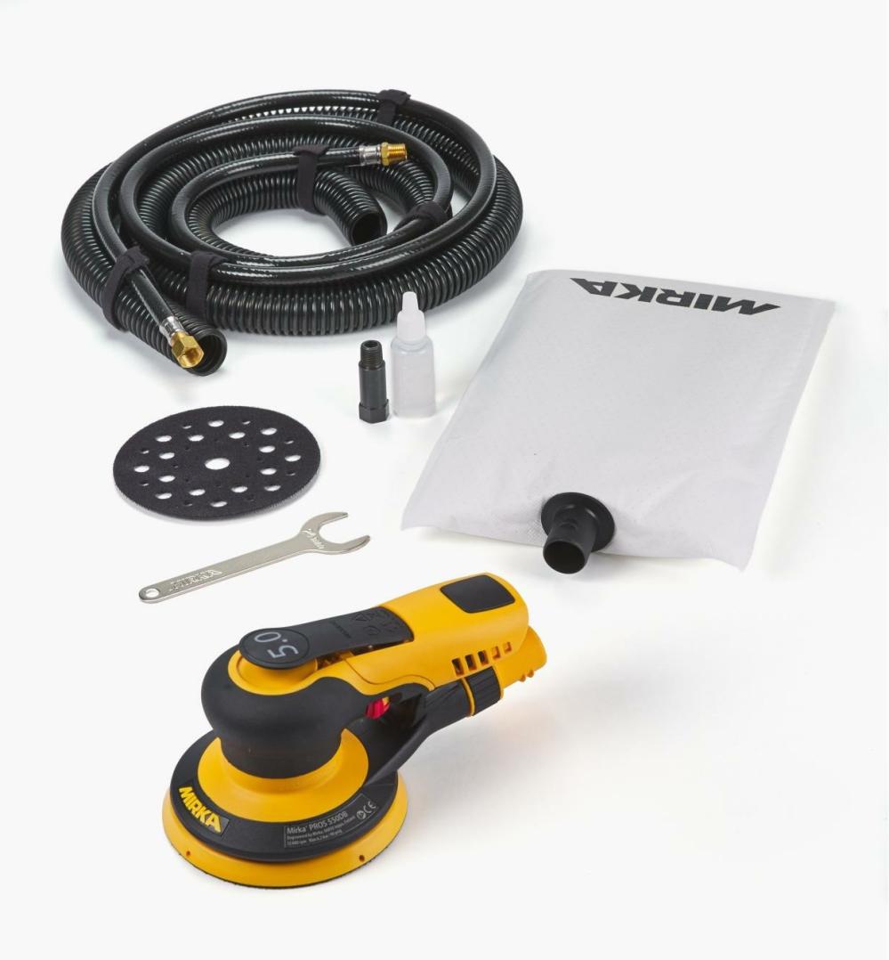 Mirka PROS 5″ Pneumatic Sander with Self-Generating Vacuum, 5mm Orbit Power Tools