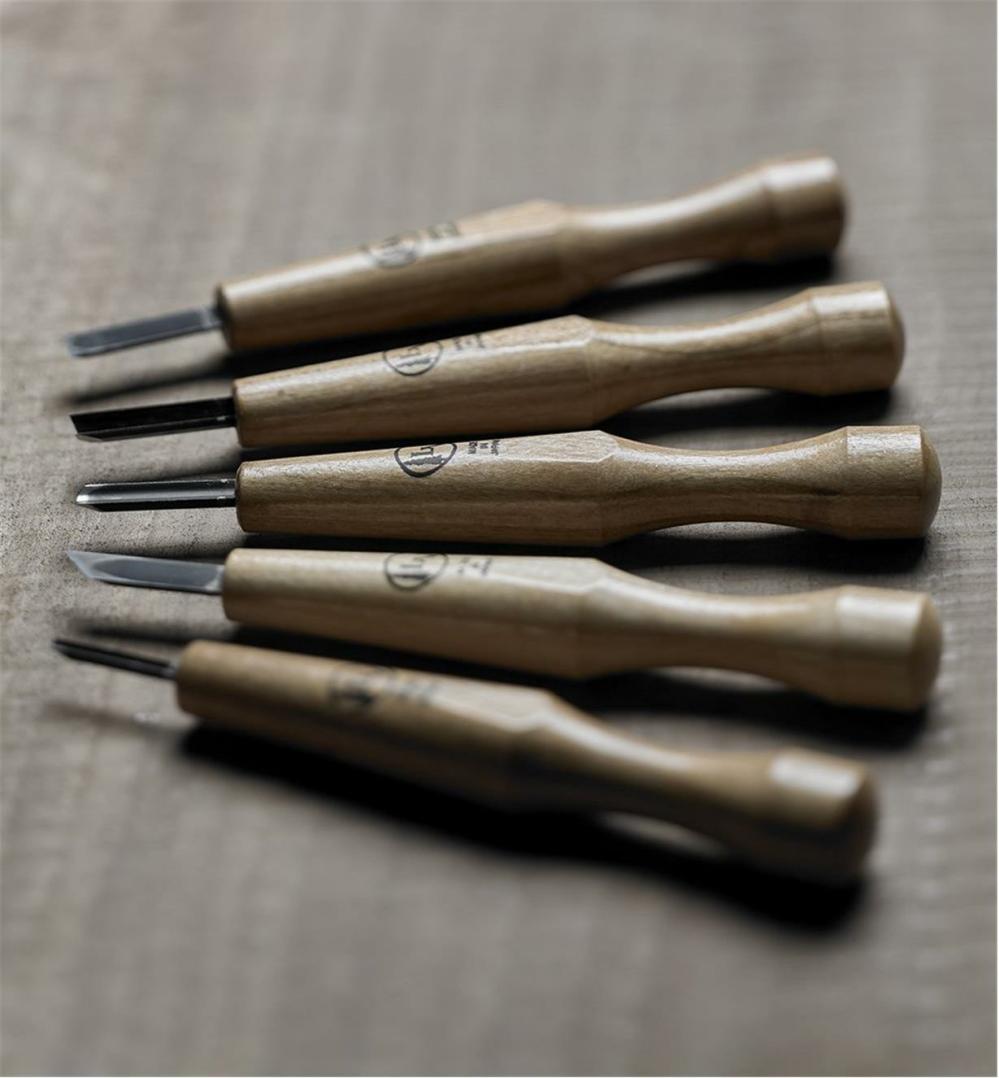 Set of 5 Japanese Detail Carving Tools Carving