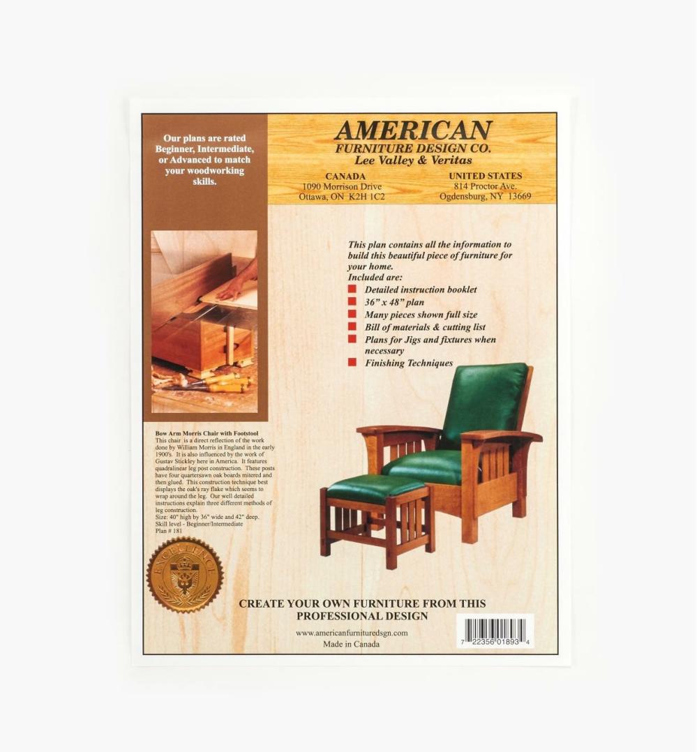 Bow Arm Morris Chair & Footstool Plan Plans